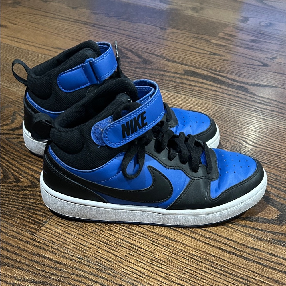 Nike Kids Black and Blue High-Top Sneakers - Big Boys Size 6Y